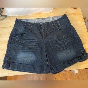 Denim shorts with button detail on waist